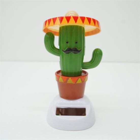 Op Zonne-energie Dansende Cactus Auto-ornament, Grappige Automobiele Interieurdecoratie, Zwaaiend Geanimeerd Cactusbeeldje voor Voertuigen, Woondecoratie