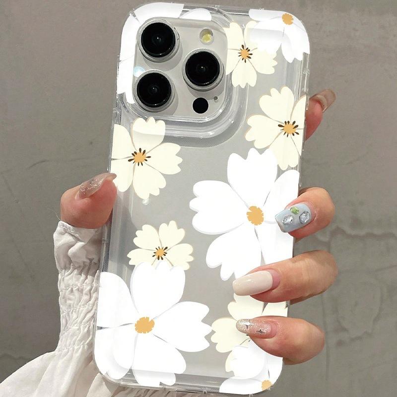 Fresh Little White Flower Is Suitable for iPhone12promax Apple 11 Mobile Phone Case XR/XS Anti-drop 13/14 Silicone 15.
