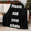 Custom Photo Blanket Personalized Christmas Gift With Your Picture Soft Fleece Throw Cozy Home Decor For Family And Friends