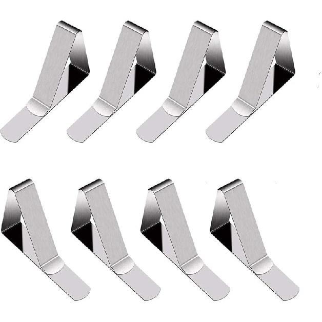TriPole Tablecloth Clips 32 Pack Picnic Table Clips, Stainless Steel Table Cloth Holder Clips for Outdoor Tables, Metal Tables Cover Skirt Clamps for