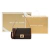 Michael Kors MK Sonia Monogram Chain Flap Faux Leather Small Square Bag Women handbags Dark-Brown Acorn-Brown 35F1G6SL3B-200