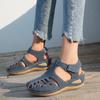 2021 Sommer Damen Klett-Keilsandalen - Große Größe, Europäischer & Amerikanischer Stil, Tägliche Freizeit, Mittelabsatz Baotou-Design
