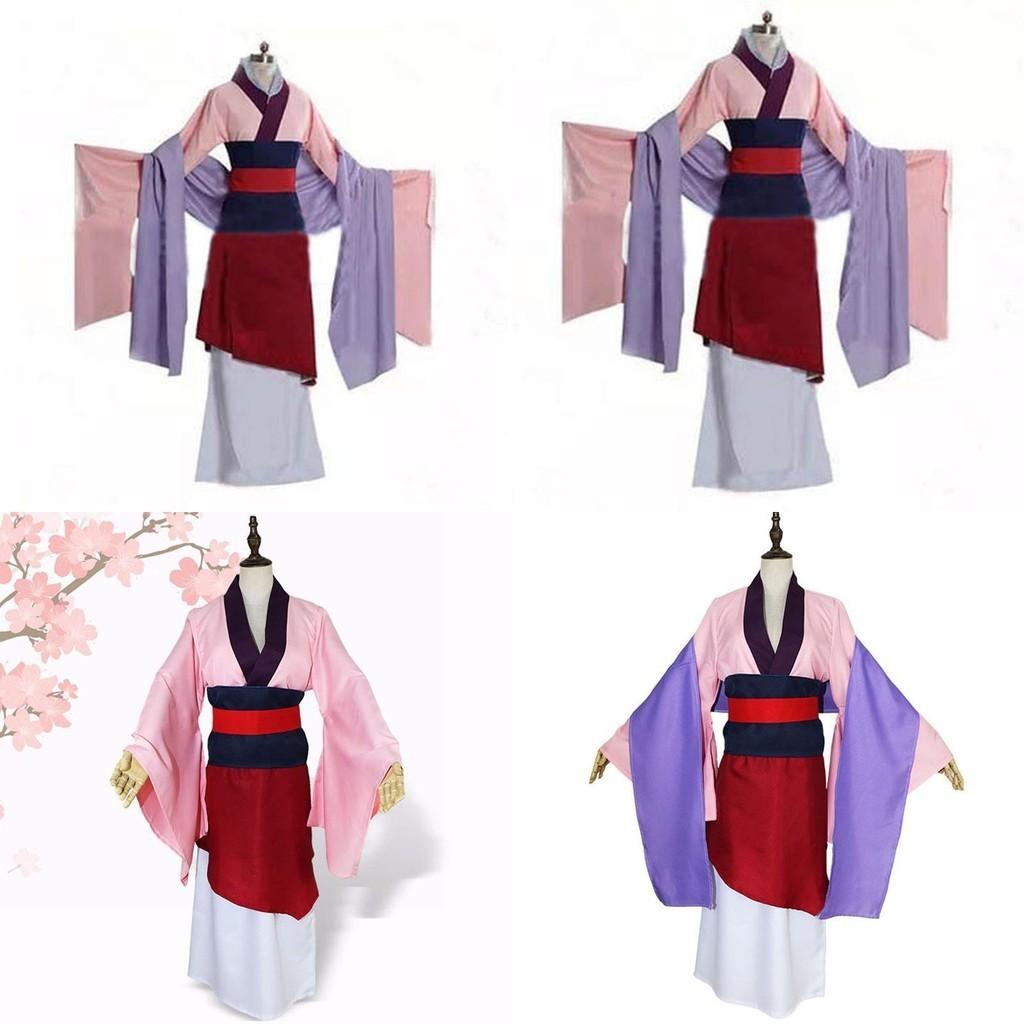 Luxurious Anime Mulan Traditional Kimono Dress Party Cosplay Costume For Women