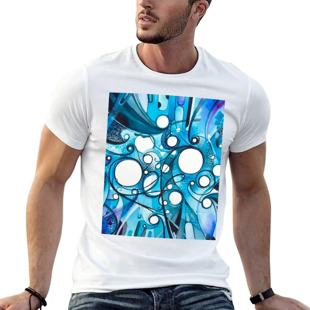 Medium Hadron Collider Watercolor Painting TShirt Standard Fit Solid Tee Shirt