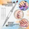 2pcs Gel Builder Brush, Nail Builder Gel Brush, Double Ended French Tip Brushes Hard Gel for Nails, Liner Brushes with Shiny Handle for Design Nails