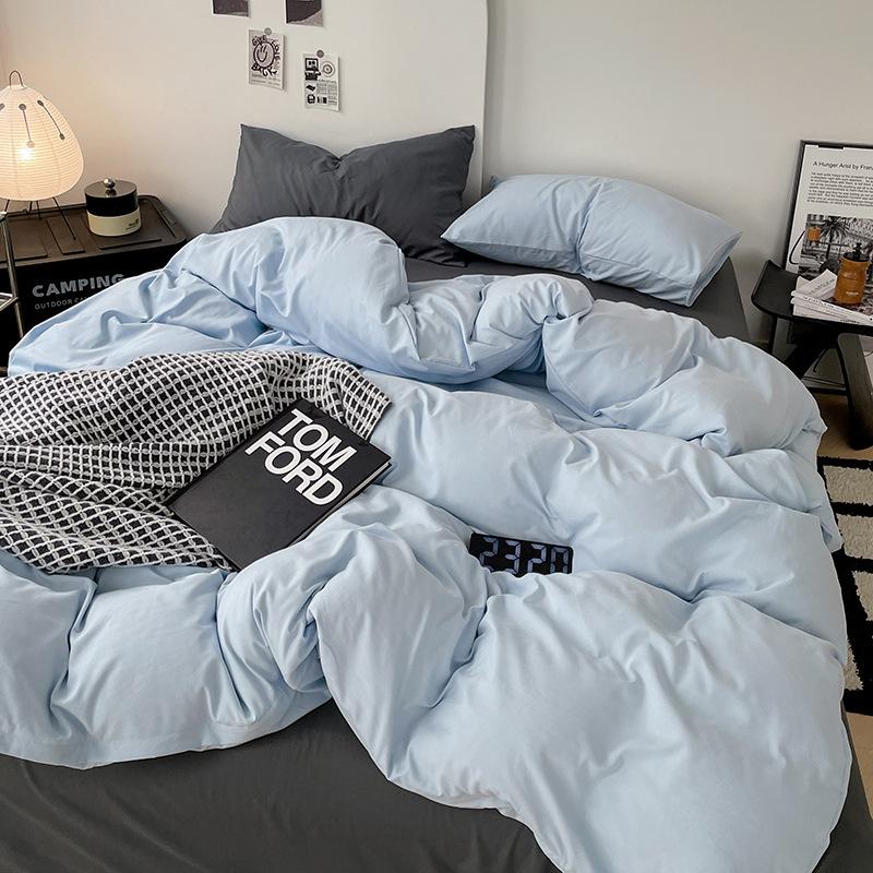 Solid Color Set of Bed Linens Including a Flat Sheet, Fitted Sheet, and Pillowcases