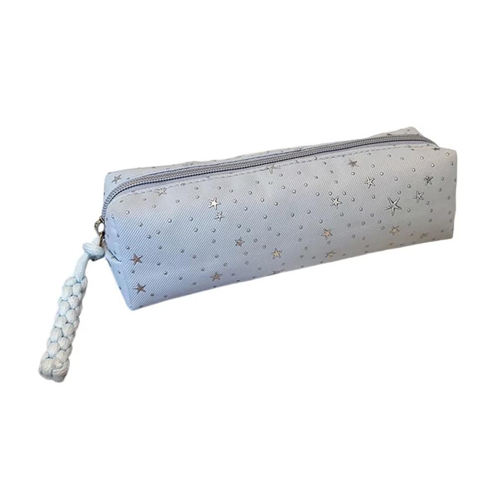Printed Pencil Storage Bag Canvas Zipper Stationery Pouch Trendy Makeup Bag  Children