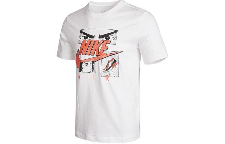 

Nike T Shirts Men s White Crew Neck Moderate Straight Fit DB6152-100 M