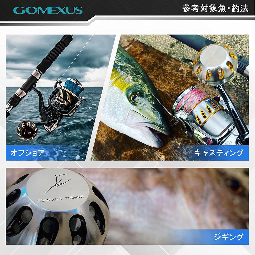 Gomexus Reel Handle Knob for Shimano Stradic Twin Power and Stradic SW Type B 45mm Aluminum Alloy Replacement Knob for Spinning Ideal for Saltwater