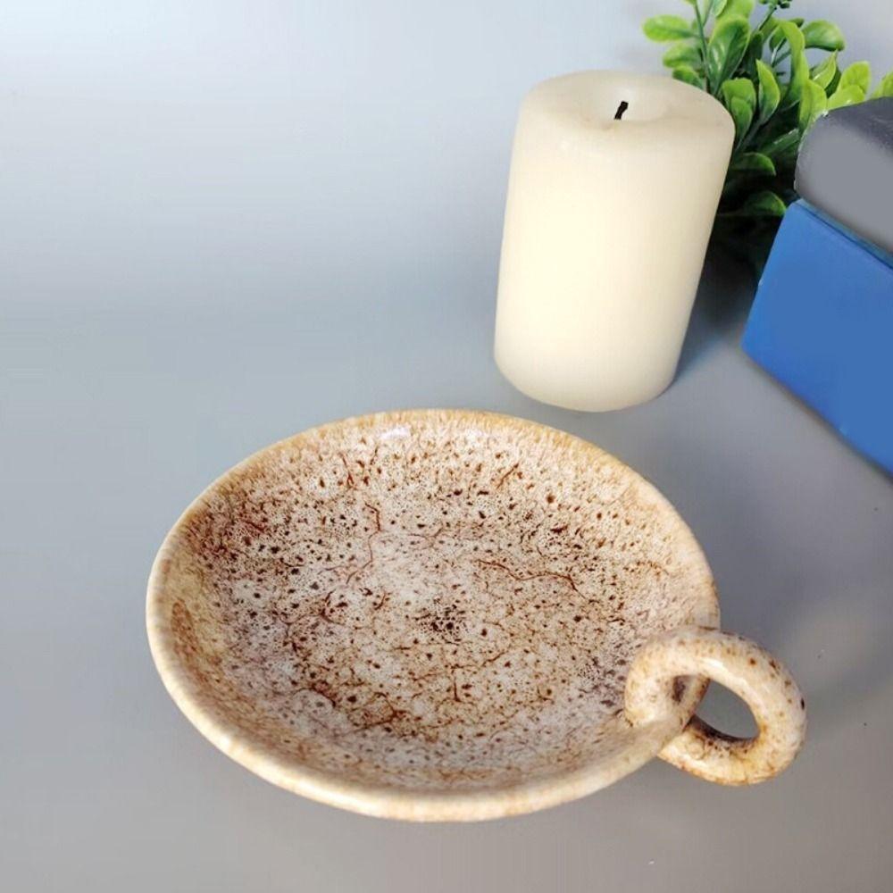 Round Ceramic Candle Plate Retro Style Candle Holder Creative Candlelight Stand  Anniversary