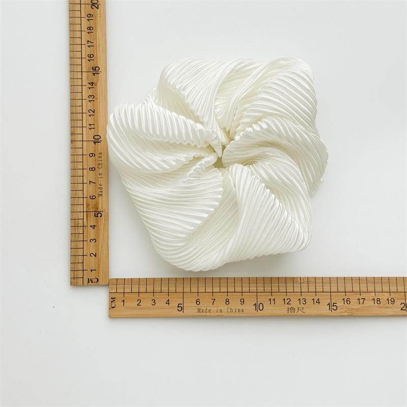 Pleated Minimalist Scrunchies Solid Color Hair Tie Elegant Women Hair Accessory for Office Chic