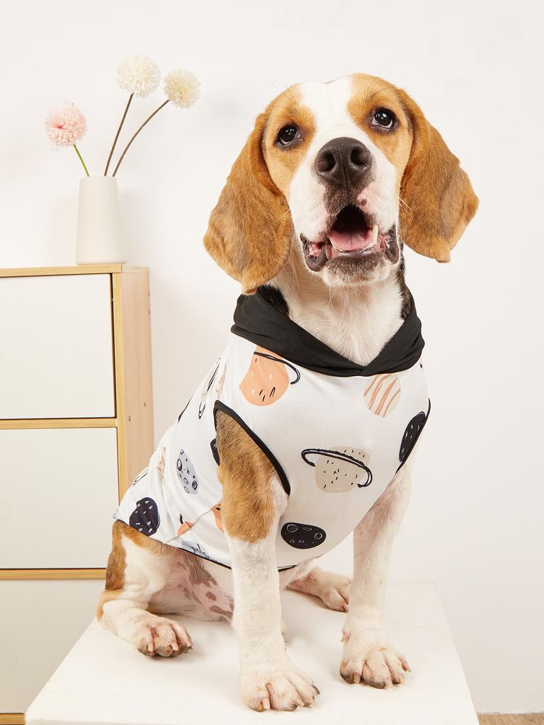 Pet Dog Hoodie, Cute Cosmic Planet Patterns Fashion Hooded Design, Soft & Breathable, Trendy Pet Apparel, Perfect for Puppy Cats