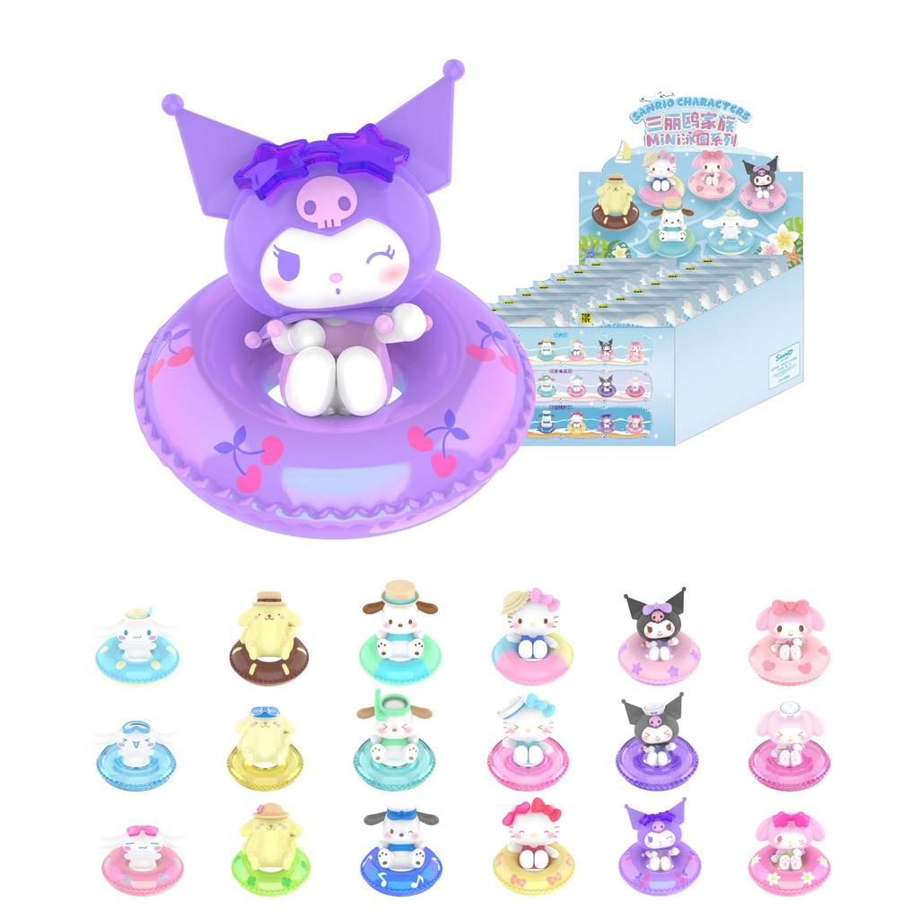 TOP TOY Sanrio Characters Mini Float Series Box of 16 Gachapon Blind Box Figures Soft Vinyl PVC Premium Toys Birthday Present Christmas Gift [Assorted