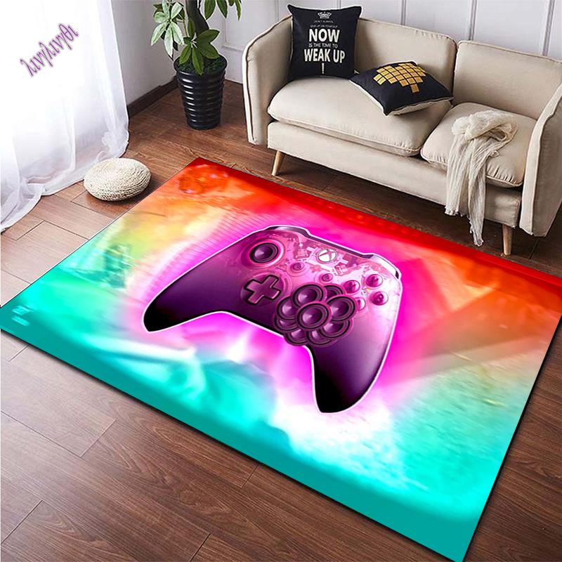 Gamepad teppe gatekunst farge spill mønster område teppe barn krypende teppe stue familiespill dekorativ teppepute