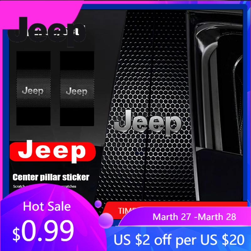 Für Jeep 2 Stück Auto B-Säulen Aufkleber Auto Mittelständer Dekoration Aufkleber Für Jeep Grand Cherokee Wrangler JK Gladiator Compas