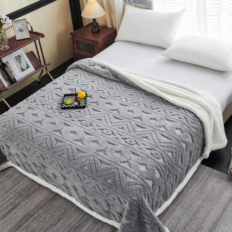 New Minimalist Hollow Jacquard Blanket Thickened Soft Warm Bed Blankets Quilt Multi Functional Sofa Blanket for Office Nap Time