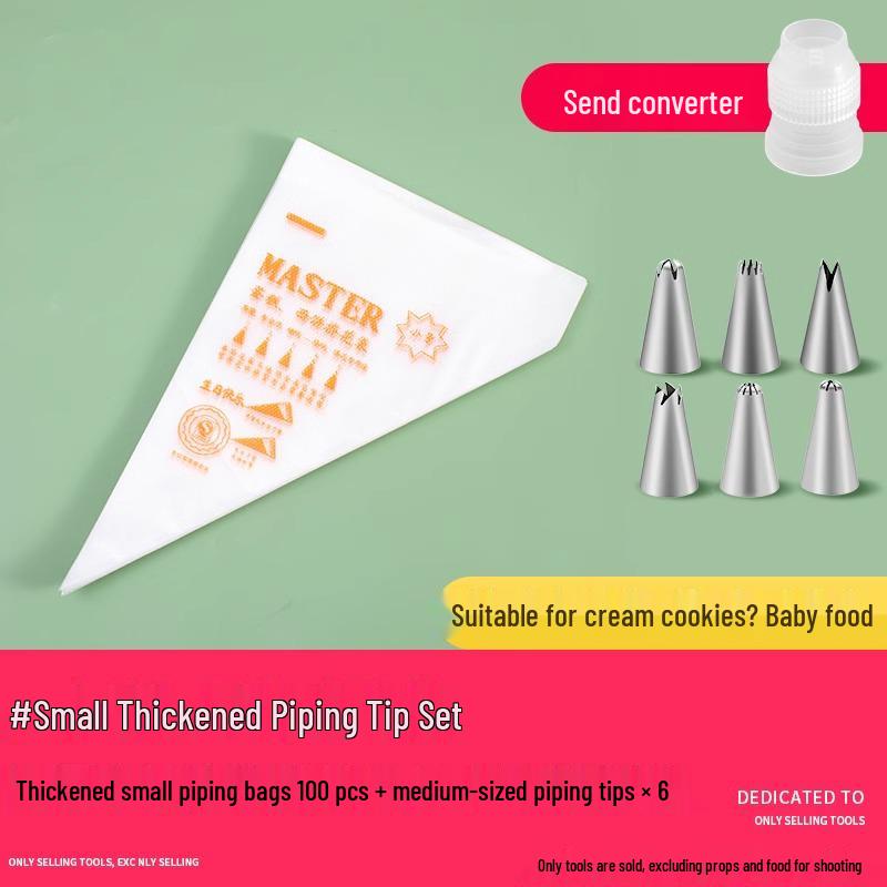 Einweg Verdicktes Spritzbeutel Set mit Tüllen & Backformen für Babynahrung & Kuchen