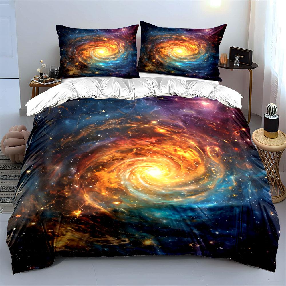 Galaxy-Themed Bedding Set Decor Soft Comfortable Duvet Cover Bedding Set Included 1*Duvet Cover & 2*Pillowcases, Gift