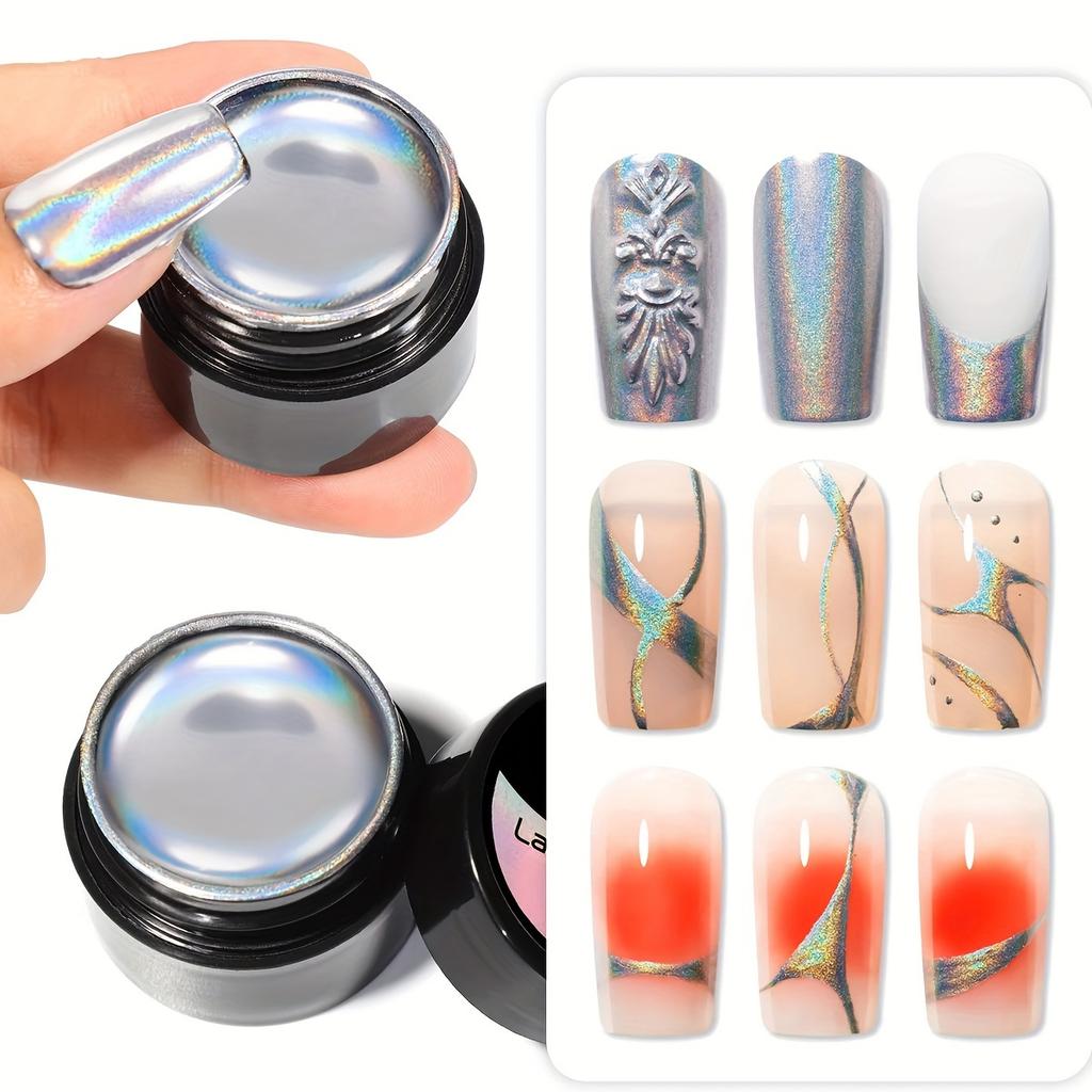 Super Laser Metallic Painting Gel Nail Polish Chrome Holographics Mirror Metal Effect Drawing Flower Nail Gel 5ml