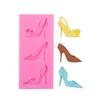 3 Grid High-heeled Shoes Shape Mold Stylish Replacement Kitchen Bakery Fondant Cake Art Crafts Mould Accessories