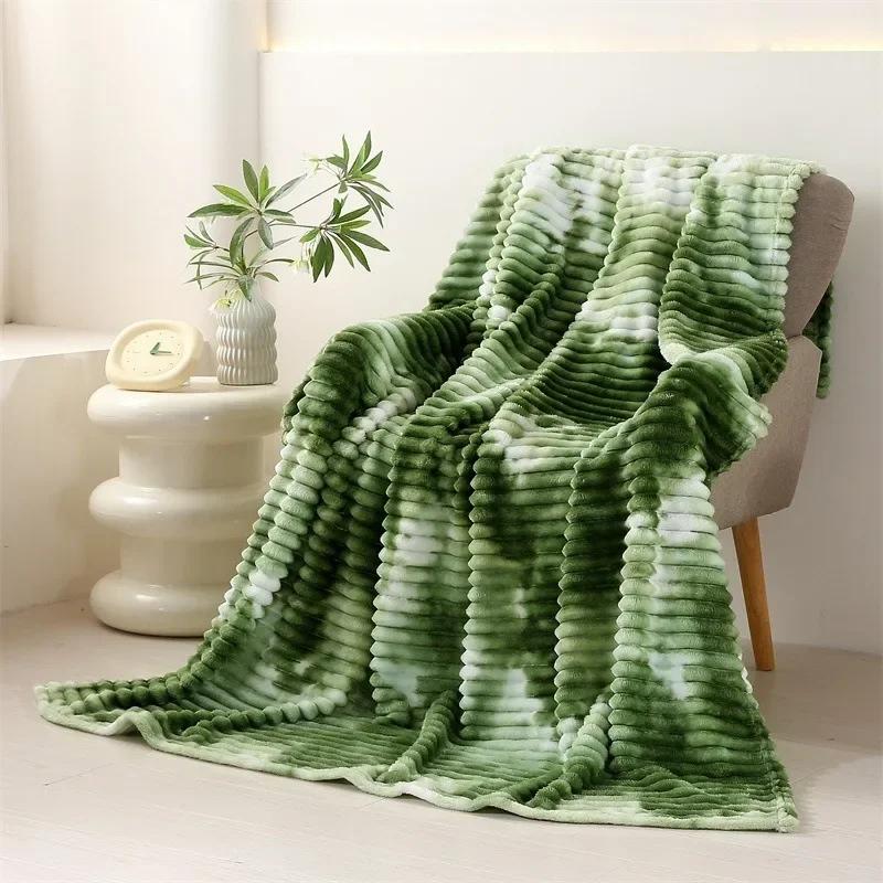 Soft Plush Fleece Throw Blanket Ultra Warm Cozy Blanket for All Seasons Comfortable Air Conditioning Nap Lunch Break Home Decor