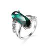 Classic Fashion Genuine  Sterling Silver Ring 2 CT Purple Zircon Crystal Wedding  Ring Engagement For Women