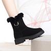 Fashion Winter Round Toe Fleece-lined Women's Snow Boots Chunky Ladies Shoes Booties Sale High Quality Boot New Rock Plush Warm Footwear