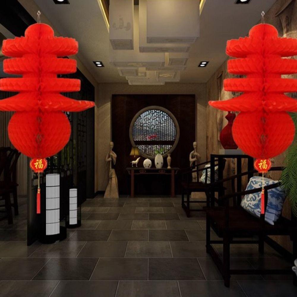 Waterproof Honeycomb Lanterns Foldable Spring Festival Pendant Chinese Hanging Lantern Home