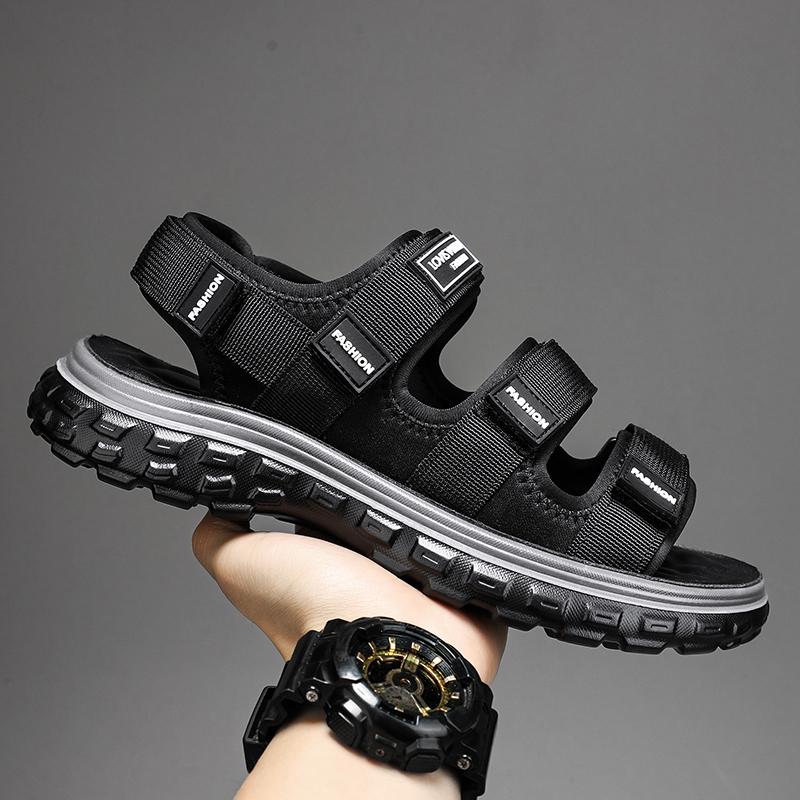 Men Sandal Casual Fashion Sandals Summer Outdoor Soft Non-slip Wear-resistant Beach Shoes Webbing Upper Two-wear Sandals