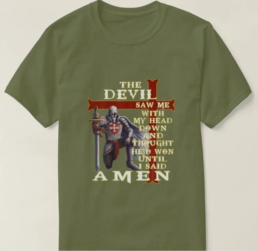 The Devil Saw Me With My Head Down Knights Templar TShirt 100 Cotton ONeck Short Sleeve Casual Mens Tshirt Size S3XL