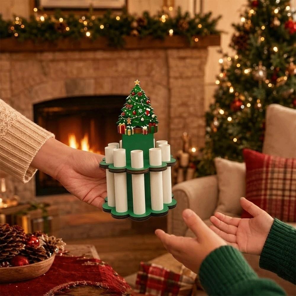 10 Holes Money Dispenser Wooden Xmas Gift Snowman Christmas Cash Holder Festive Occasions