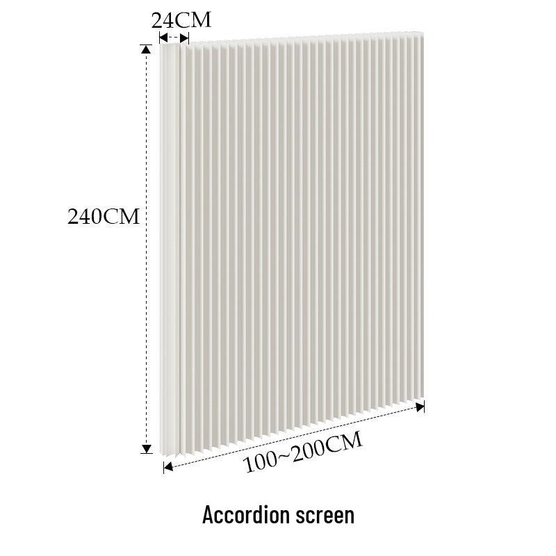 18-Panel Curved Folding Screen Divider – Japanese Style Retractable Wall for Live Broadcasts