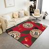 Erosebridal Lucky 8 Ball Area Rugs for Living Room 3x5 Leopard Print Cherry Non Slip Rug Trendy Cheetah Decorative Washable Rug Modern Funky