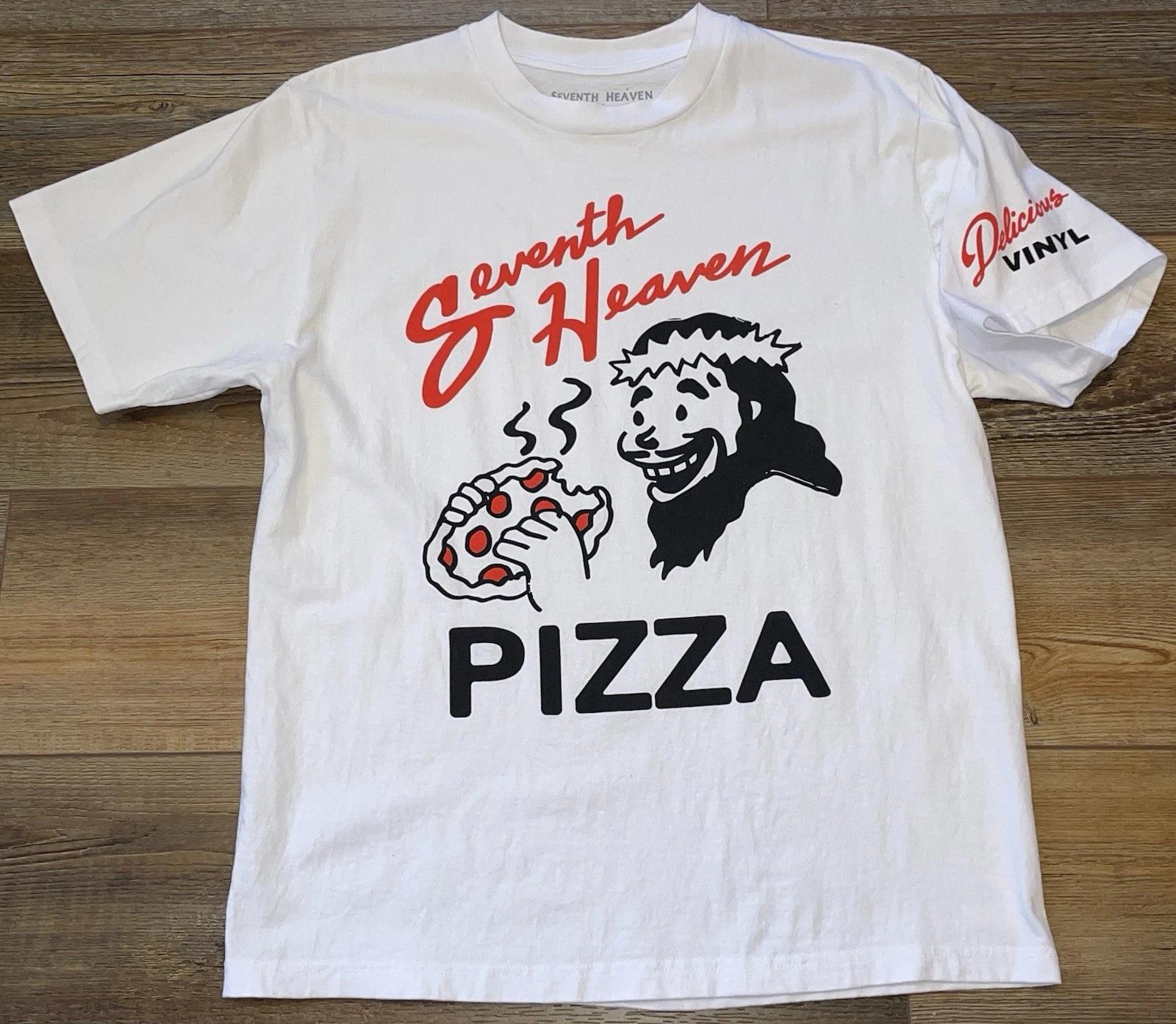 

Seventh Heaven Jesus delicious Vinyl Pizza Tee Shirt Mens M Designer Fashion 4XL