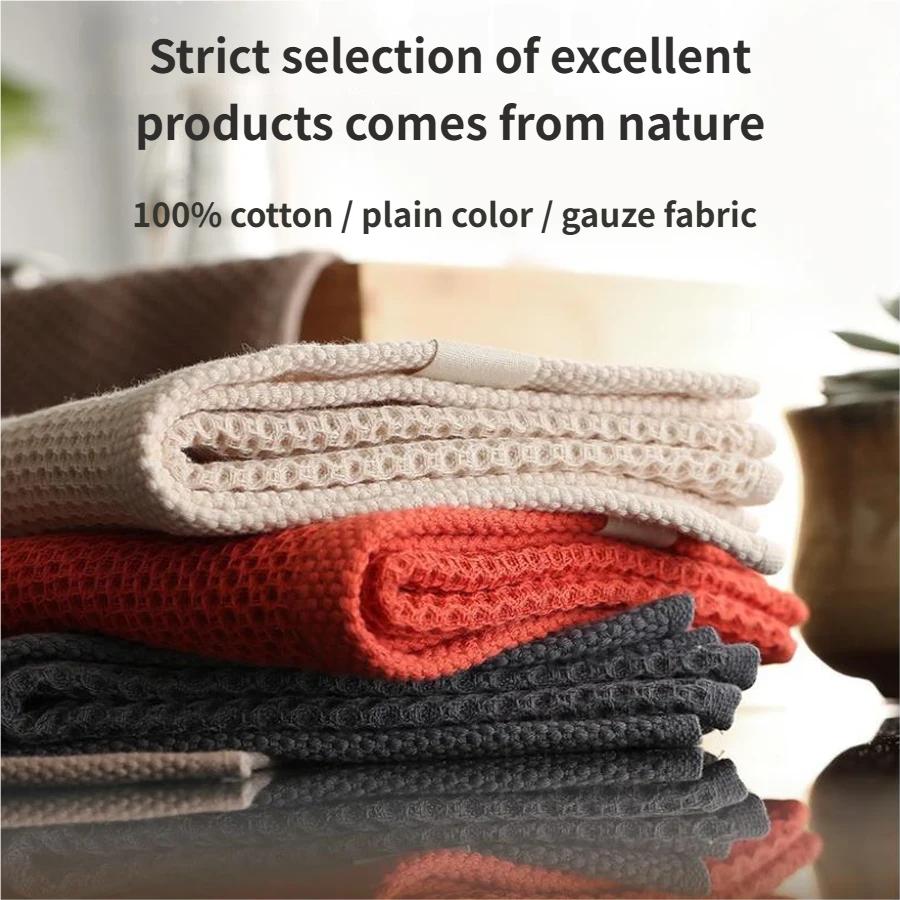 Set of 4 100% pure cotton waffle weave towels, size 74x34 cm, soft, absorbent, and quick-drying, suitable for the bathroom.