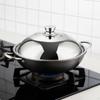 Cooking Pot Dome Wok Lid AntiSpill Stainless Steel Thickened Material Universal Frying Pan