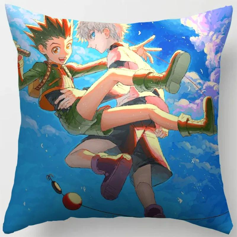 45CM Anime HUNTER Hisoka Kurapika Killua Zoldyck Druck Kissenbezug Wohnzimmer Zuhause Sofa Auto Dekoration Kissenbezug Kissenbezug