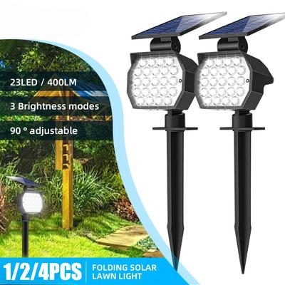 Açık Hava 23 LED Güneş Enerjili Peyzaj Spot Işıkları IP67 Su Geçirmez Güneş Enerjili Işık 3 Modlu Güneş Enerjili Bahçe Aydınlatması Dış Bahçe İçin