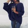 Accogliente Maglione Pullover Autunnale e Invernale a Manica Lunga con Scollo Rotondo in tinta unita