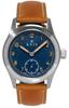 KNIS Retro Military Made In Sapphire 10 ATM Water Blue Camel Men's Watch, Japan, Crystal, Resistance, Dial, Leather, KN003-BLCALE