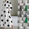 Plus Size Commuter Fashion Neck Lining Nine Minute Sleeve Loose Hem Dresses