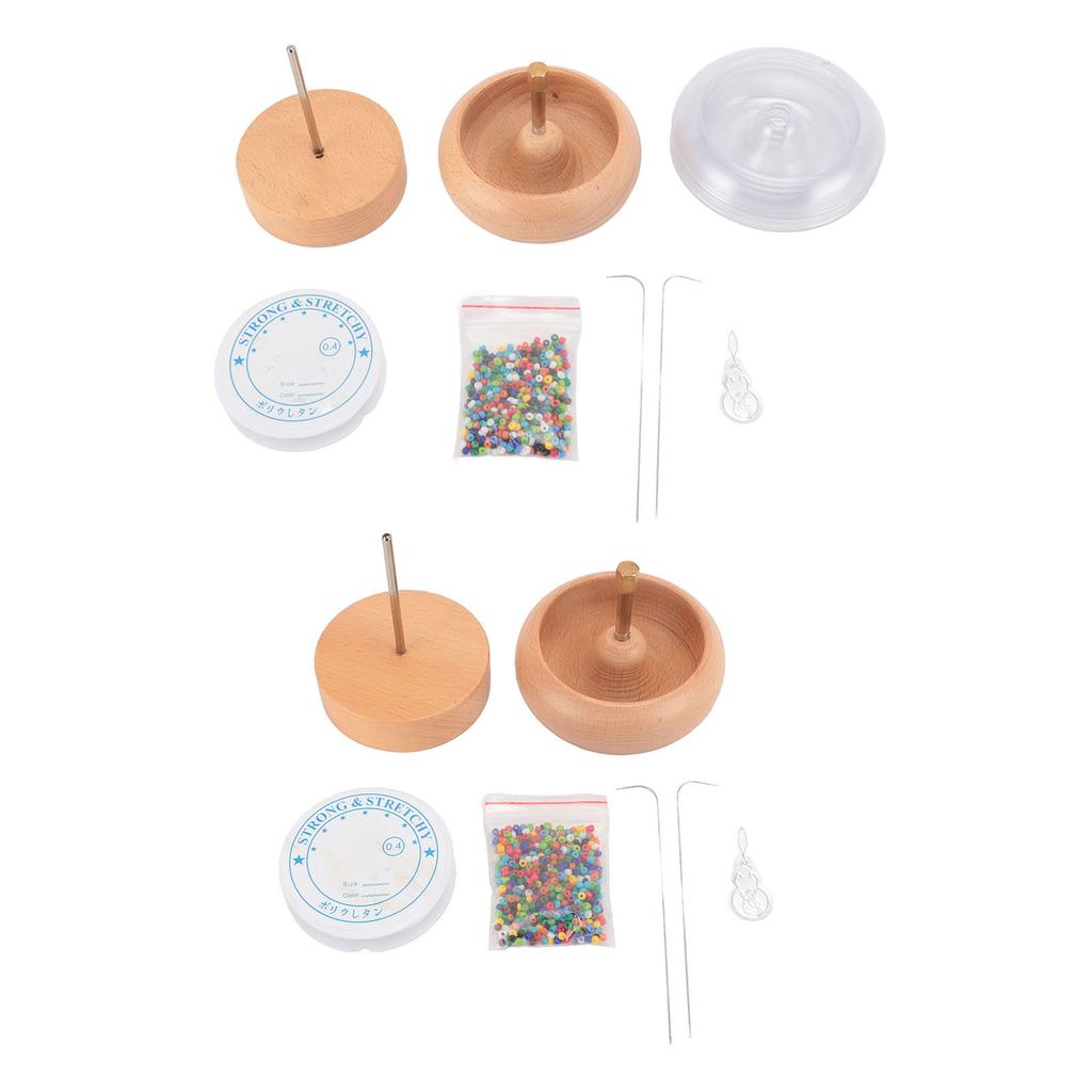 Wooden Bead Spinner Kit for Jewelry Making Effortless Rotating Beads Threader Bracelet Spinner Bowl