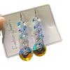 Korean Style High-End Crystal Dangle Earrings with Silver Hooks - Super Sparkly & Trendy