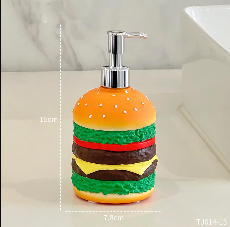 Cute Burger Squeezing Soap Dispenser Makeup Water Bottle Suitable for Home Countertop Bathroom Home Decoration