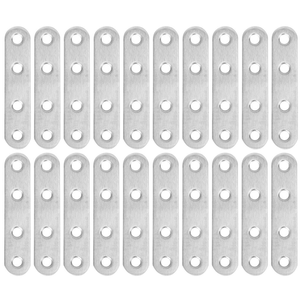 20Pcs Stainless Steel Corner Bracket 57Mm Silver Mending Plate for Furniture Reinforcement DIY Home Repair Metal Bracket