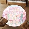 1PC Gingerbread House Merry Christmas Office Round Area Rug, Under Office Chairs Bedroom Living Room Home Decor,Carpet for Office, -1110288