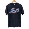 Vintage New York Mets Tee Black Double Sided Graphic Logo T-Shirt #5 Wright Fade