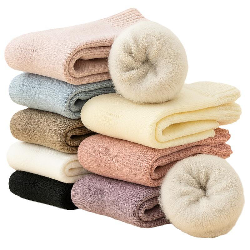 Dětské vlněné ponožky Děti Chlapci Dívčí Měkké termo punčochy pro miminko Móda Jednobarevné Dětské Podzim Zima Kašmírové plyšové ponožky