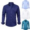 Four-sided Stretch Dress Shirt Men's Slim-fitting Long-sleeved Solid Color Simple Men's Shirt Business Casual Men's Clothing