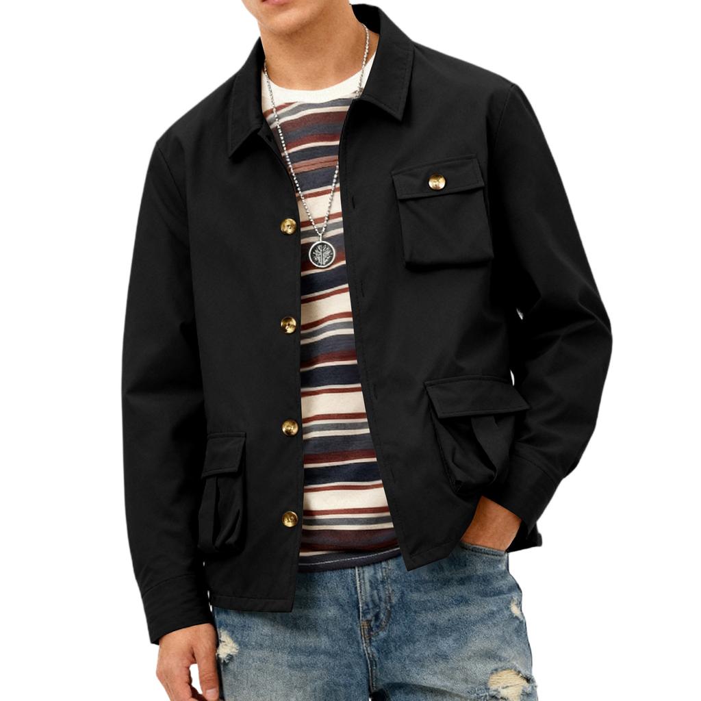 Men's Relaxed-Fit Casual Workwear Long-Sleeve Jacket
